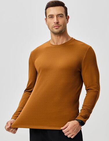 JMIERR Mens Long Sleeve Muscle T Shirts Casual Crewneck Knitted Longline Textured Tee Shirts for Gym Workout in Saudi Arabia