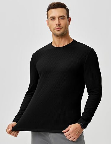 JMIERR Mens Long Sleeve Muscle T Shirts Casual Crewneck Knitted Longline Textured Tee Shirts for Gym Workout in Saudi Arabia