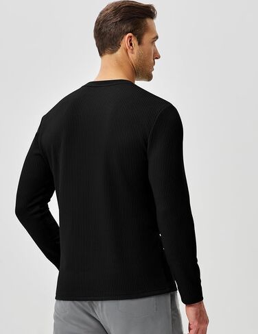 JMIERR Mens Long Sleeve Muscle T Shirts Casual Crewneck Knitted Longline Textured Tee Shirts for Gym Workout in Saudi Arabia