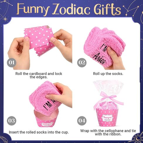 HAPPYPOP Funny Capricorn Zodiac Gifts for Women - Astrology Constellation Horoscope Gifts Teen Girls, Capricorn Socks, December January Birthday Gifts in Saudi Arabia