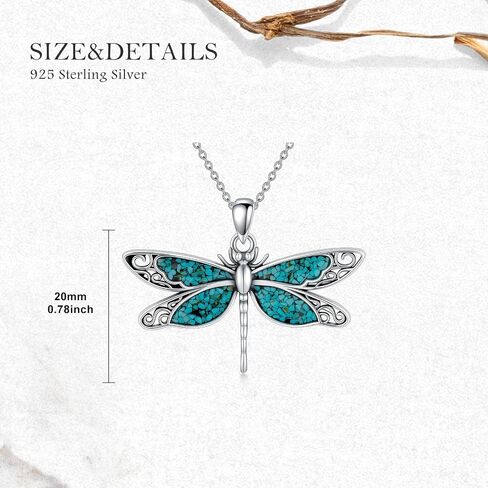 Nature Fricquoise Dragonfly Netclaces 925 Sterling Silver Boho Native Vintage Necklace for Women Western Jewelry for Birthday in Saudi Arabia
