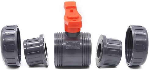 1PCS UPVC double-free ball valve PVC live ball valve DN15-DN100(DN25 Inner diameter 34mm) in Saudi Arabia