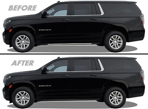 تراكب Chrome Delete Blackout Vinyl لعام 2021-2022 Chevy Suburban Running Board Trim (2. Running Board Trim ، Gloss Black) in Saudi Arabia