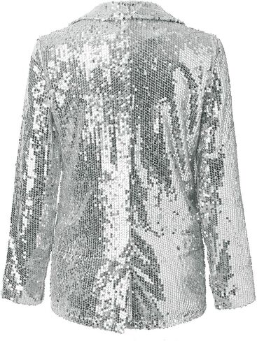 Women's Sequin Blazer Sparkly Party ChristmasLong Sleeve Lapel Open Front Glitter Sequin Jacket in Saudi Arabia