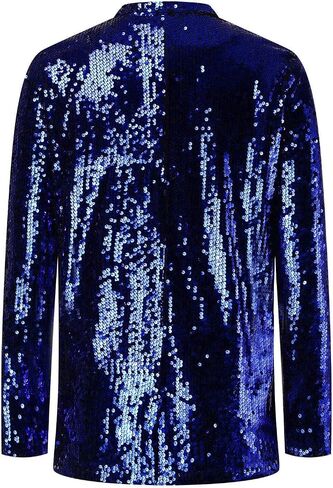 Women's Sequin Blazer Sparkly Party ChristmasLong Sleeve Lapel Open Front Glitter Sequin Jacket in Saudi Arabia
