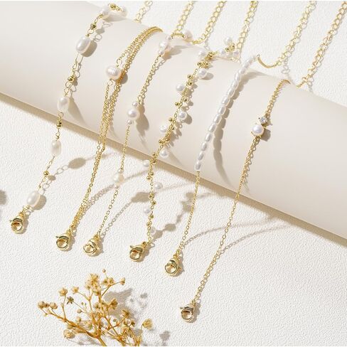 أساور لؤلؤة Gold Turandoss للنساء هدايا المجوهرات - 14K مطلي بالذهب المطلي بالمياه العذبة السوار اللؤلؤة ذات الطبقات المذابة للملحقة بالخرز للنساء للنساء وصيفات المجوهرات in Saudi Arabia