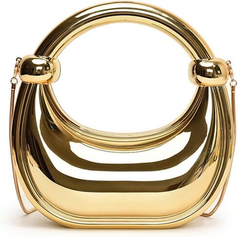 Acrylic Evening Clutch Purse for Women, Metallic Purse Evening Handbags Moon Hobo Bag, Gold Purse for Wedding Party Prom in Kuwait
