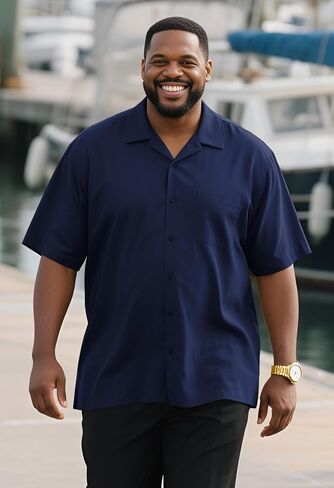 Big and Tall Shirts for Men Causal Button up Shirts Short Sleeve Vintage Summer Beach Vacation Work Shirts Plus Size in Kuwait
