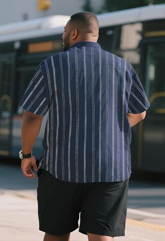 Big and Tall Shirts for Men Causal Button up Shirts Short Sleeve Vintage Summer Beach Vacation Work Shirts Plus Size in Kuwait