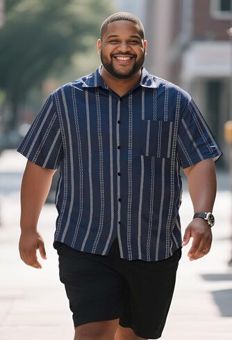 Big and Tall Shirts for Men Causal Button up Shirts Short Sleeve Vintage Summer Beach Vacation Work Shirts Plus Size in Kuwait