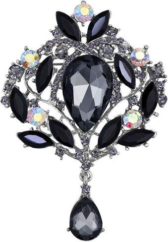 Korliya Teardrop Flower Flower Rhinestone Fashion Brooch Pin Gift for Women Girls Party in Saudi Arabia