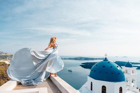 Silver Long Tail Flying for Women's Wedding, Maternity Photoshoot Santorini Flying Dress for Photoshoot | Long Tail Satin Maxi in Saudi Arabia