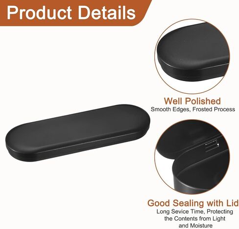 UXCELL 4 PCS Metal Tin Box Container ، 6.9x2.4x0.7 Inch Oval Oprease مفصلية مفصلية مربع مصغر حاويات تخزين محمولة للحرف اليدوية للحلوى ، الأسود in Kuwait