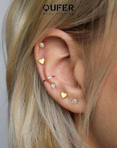 Titanium Flat Back Stud Earrings 16G Medusa Labret Jewelry Internally Thread Lip Stud Surgical Steel 5/6/8/10/12MM Helix Tragus Conch Cartilage Earring for Women Men in Saudi Arabia
