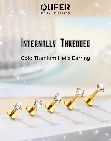 Titanium Flat Back Stud Earrings 16G Medusa Labret Jewelry Internally Thread Lip Stud Surgical Steel 5/6/8/10/12MM Helix Tragus Conch Cartilage Earring for Women Men in Saudi Arabia