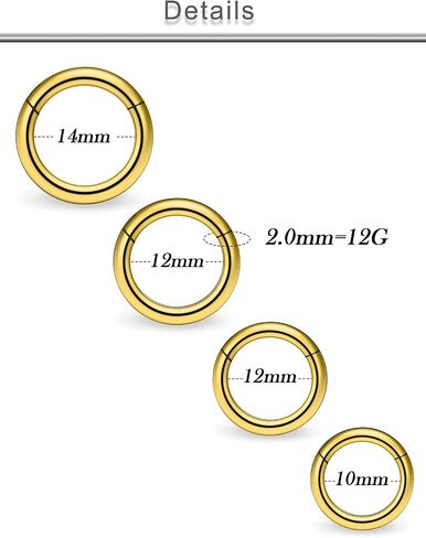 20G 18G 16G 14G 12G 10G Surgical Steel Steel spistrip spottion Rings RIPS RIP RINGS HELIX DAITH TRAGUS Sleeper Body Body Bodich for Women 6mm 8mm 10mm 12mm 16mm 16mm 16mm in Kuwait