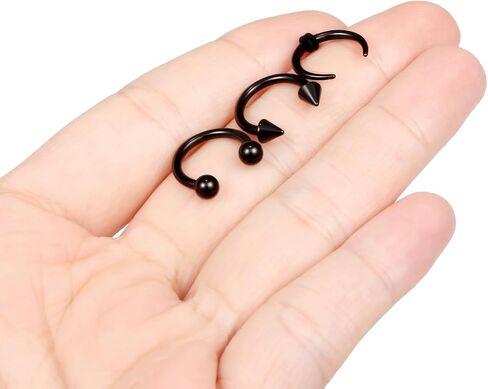 حلقات الحاجز الكبيرة 16G 14G 12G 10G 8G 6G 4G 2G PA RING HORSESHOE BARLY الفولاذ المقاوم للصدأ الحاجز PINCHER TAPERS أسود C شكل بوفالو نقالة بافالو للنساء الرجال in Kuwait