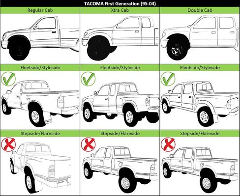 Evan Fischer الخطوة الخلفية الوفير متوافق مع 1995-2004 Toyota Tacoma Fleetside Bar ومنصات مع قوس in Saudi Arabia