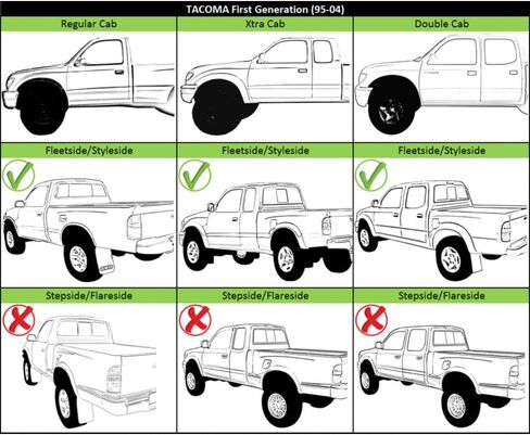 Evan Fischer الخطوة الخلفية الوفير متوافق مع 1995-2004 Toyota Tacoma Fleetside Bar ومنصات مع قوس in Saudi Arabia