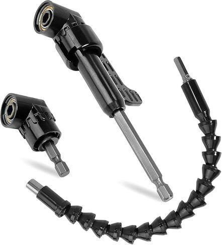 Guyuyii 2 pcs 105° Right Angle Drill Adapter - Flexible Drill Bit Extension for Tight Spaces, Automotive, Home Repairs, DIY Projects | Ideal for Mechanics, Handymen, Electricians, Technicians in Saudi Arabia