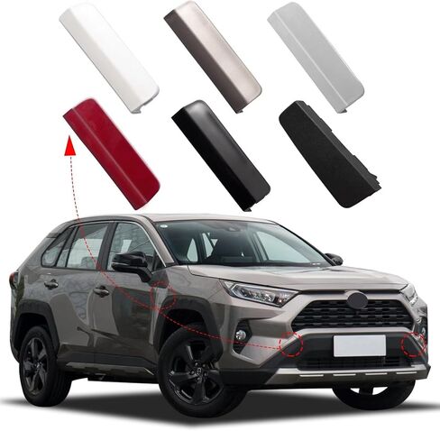 Car Front Bumper Tow Hook Cover Cap Towing Eye Fit for Toyota RAV4 2019 2020 20201 2022 2023 52438-0R901 52437-0R901 (Gray, Right Upper Cover) in Saudi Arabia