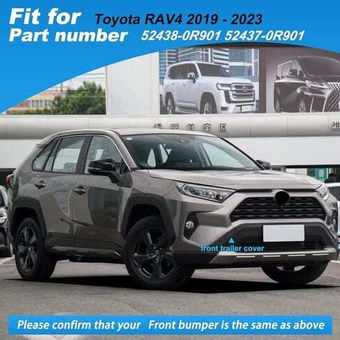 Car Front Bumper Tow Hook Cover Cap Towing Eye Fit for Toyota RAV4 2019 2020 20201 2022 2023 52438-0R901 52437-0R901 (Gray, Right Upper Cover) in Saudi Arabia