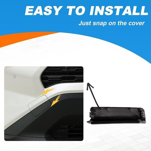 Car Front Bumper Tow Hook Cover Cap Towing Eye Fit for Toyota RAV4 2019 2020 20201 2022 2023 52438-0R901 52437-0R901 (Gray, Right Upper Cover) in Saudi Arabia