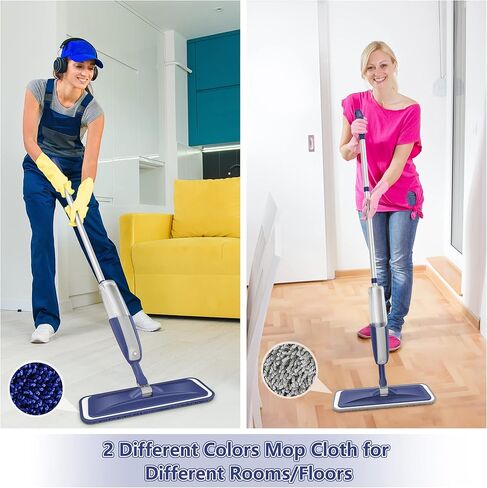 Spray Mops Wet Mops for Floor Cleaning - MEXERRIS Microfiber Dust Mop with 3X Washable Pads Floor Mop with Sprayer Wood Floor Mops Commercial Home Use for Wood Floor Hardwood Laminate Ceramic Tiles in Saudi Arabia