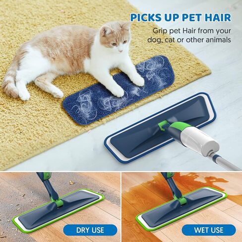 Spray Mops Wet Mops for Floor Cleaning - MEXERRIS Microfiber Dust Mop with 3X Washable Pads Floor Mop with Sprayer Wood Floor Mops Commercial Home Use for Wood Floor Hardwood Laminate Ceramic Tiles in Saudi Arabia