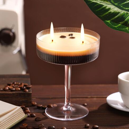 MTLEE Espresso Martini Candle Gifts for Women Men Coffee Scented Aromatherapy Candles for Coffee Lovers Wedding Favors Housewarming Birthday Gift with Real Beans(Fashion Style) in Saudi Arabia