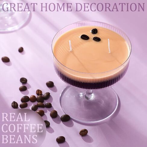 MTLEE Espresso Martini Candle Gifts for Women Men Coffee Scented Aromatherapy Candles for Coffee Lovers Wedding Favors Housewarming Birthday Gift with Real Beans(Fashion Style) in Saudi Arabia