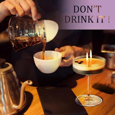 MTLEE Espresso Martini Candle Gifts for Women Men Coffee Scented Aromatherapy Candles for Coffee Lovers Wedding Favors Housewarming Birthday Gift with Real Beans(Fashion Style) in Saudi Arabia