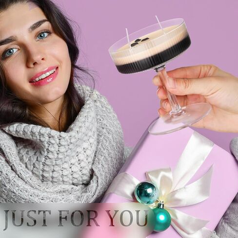 MTLEE Espresso Martini Candle Gifts for Women Men Coffee Scented Aromatherapy Candles for Coffee Lovers Wedding Favors Housewarming Birthday Gift with Real Beans(Fashion Style) in Saudi Arabia