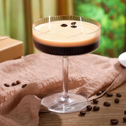 MTLEE Espresso Martini Candle Gifts for Women Men Coffee Scented Aromatherapy Candles for Coffee Lovers Wedding Favors Housewarming Birthday Gift with Real Beans(Fashion Style) in Saudi Arabia