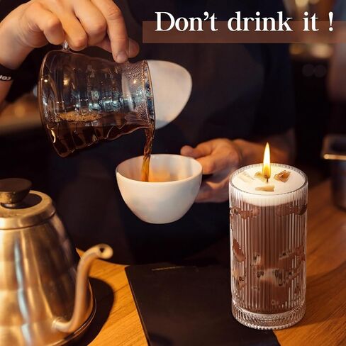 Mtlee Espresso Martini Candle Gifts for Women Men Coffee Coffee Tromatherapy Candles لمحبي القهوة حفلات الزفاف هدية عيد ميلاد Housewarming مع الفاصوليا الحقيقية (أسلوب الموضة) in Kuwait