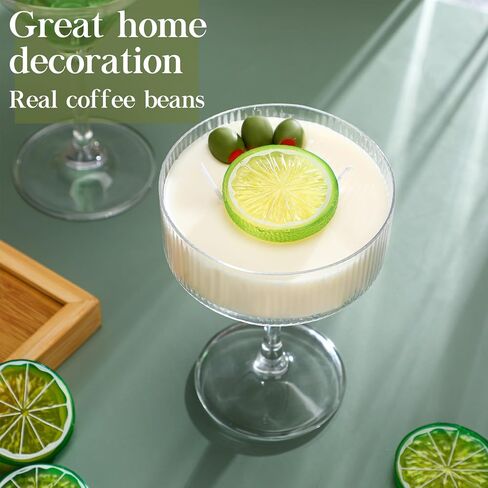 Mtlee Espresso Martini Candle Gifts for Women Men Coffee Coffee Tromatherapy Candles لمحبي القهوة حفلات الزفاف هدية عيد ميلاد Housewarming مع الفاصوليا الحقيقية (أسلوب الموضة) in Kuwait
