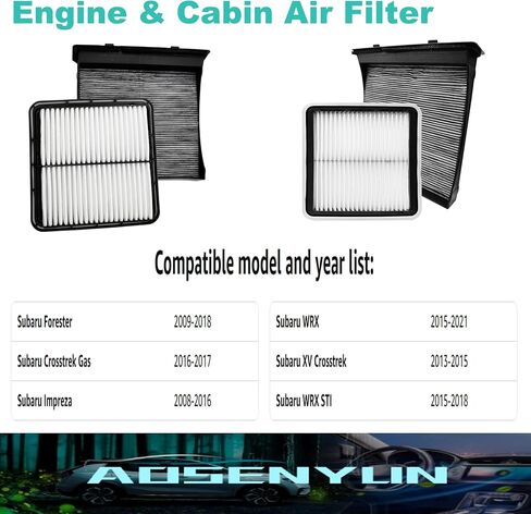Filter Engine & Cabin Air Forester (2009-2018) ، Impreza (2008-2016) ، WRX (2015-2021) ، XV Crosstrek (2013-2015) in Saudi Arabia