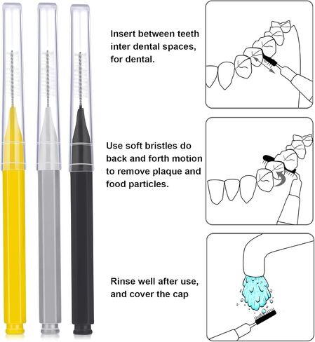 Patelai 100 Pieces Braces Brush for Cleaner Interdental Brush Toothpick Dental Tooth Flossing Head Oral Dental Hygiene Flosser Toothpick Cleaners Tooth Cleaning Tool(Bright Colors,Multiple Sizes) in Saudi Arabia