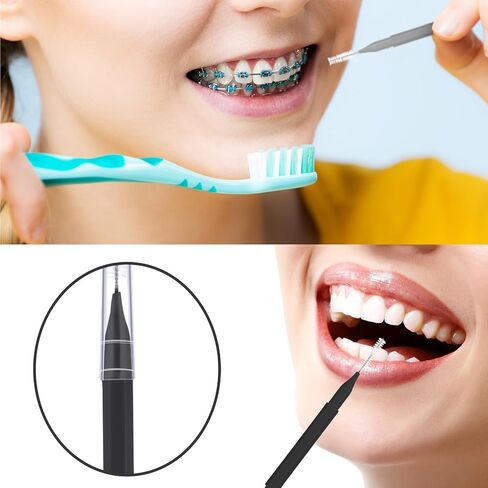 Patelai 100 Pieces Braces Brush for Cleaner Interdental Brush Toothpick Dental Tooth Flossing Head Oral Dental Hygiene Flosser Toothpick Cleaners Tooth Cleaning Tool(Bright Colors,Multiple Sizes) in Saudi Arabia