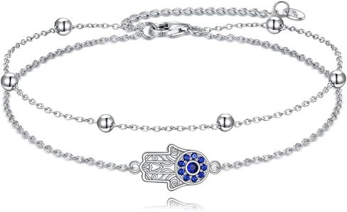 Evil Eye Bracelet 925 Sterling Silver Greek Evil Eye Bracelet Dainty Turkey Evil Eye Protection Amulet Jewelry Gift for Women Mom Wife Daughter in Kuwait