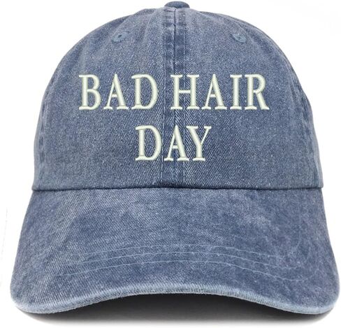 Trendy Apparel Shop Bad Hair Day Embroidered 100% Cotton Baseball Cap in Saudi Arabia