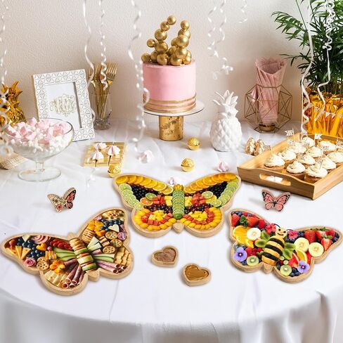 6 Pcs Metal Baby Charcuterie Board Letters, Baby Shaped Letter Serving Tray Dish with 2 Dipping Saucers and 50 Bamboo Sticks, Food Cake Platter for Baby Shower Birthday Party Gender Reveal Decorations in Saudi Arabia