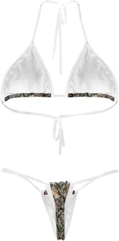 Toadditdo Women's Sexy Halter Triangle Thong Bikini Set Suits Suits 2 قطعة السباحة in Kuwait