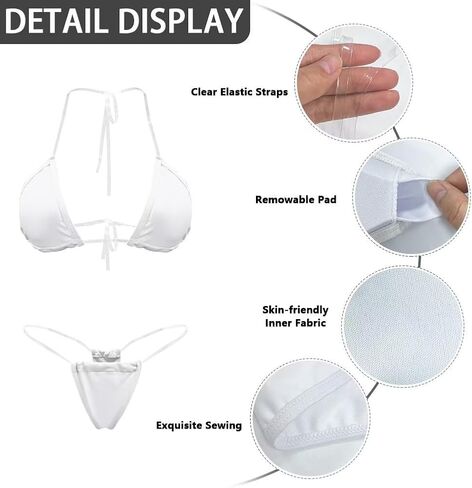 Toadditdo Women's Sexy Halter Triangle Thong Bikini Set Suits Suits 2 قطعة السباحة in Kuwait