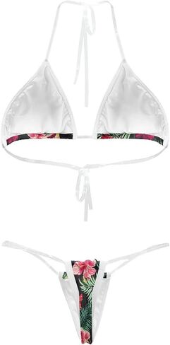 Toadditdo Women's Sexy Halter Triangle Thong Bikini Set Suits Suits 2 قطعة السباحة in Kuwait
