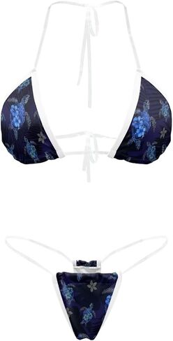 Toadditdo Women's Sexy Halter Triangle Thong Bikini Set Suits Suits 2 قطعة السباحة in Kuwait
