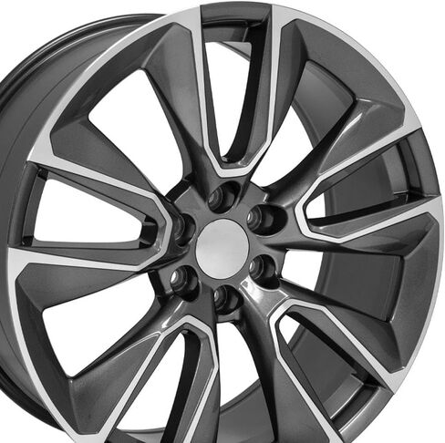 OE Wheels CV32 24 Inch Rim Fits Silverado 1500 Style 6x139.7 24x10 Gloss Gunmetal Machined - Hollander 5916 (1) in Saudi Arabia