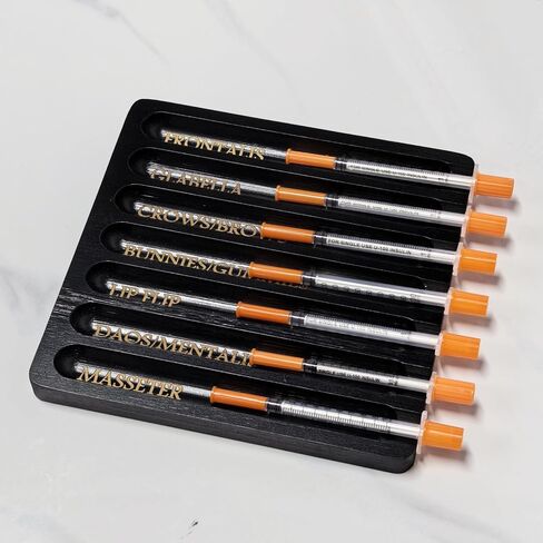 Aesthetic Practitioner Syringe Tray with Slot Label, Bamboo Aesthetic Physician Syringe Preparation Tray, Syringe Tray for Aestheticians and Nurses, Syringe Storage Tray with 7 Flutes in Kuwait