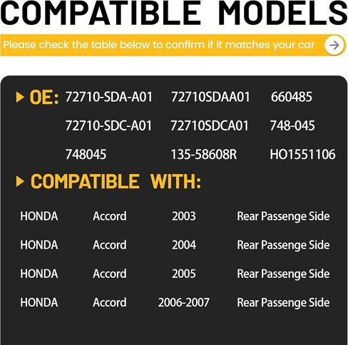 Power Window Regulator with Motor, Front Driver Side, Compatible with Honda Accord 2003 2004 2005 2006 2007 (Sedan 4-Door Only), Replace# 741-306 72250SDAA02 in Kuwait