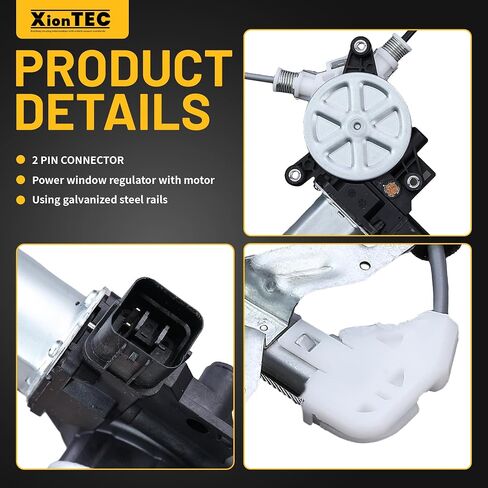 Power Window Regulator with Motor, Front Driver Side, Compatible with Honda Accord 2003 2004 2005 2006 2007 (Sedan 4-Door Only), Replace# 741-306 72250SDAA02 in Kuwait